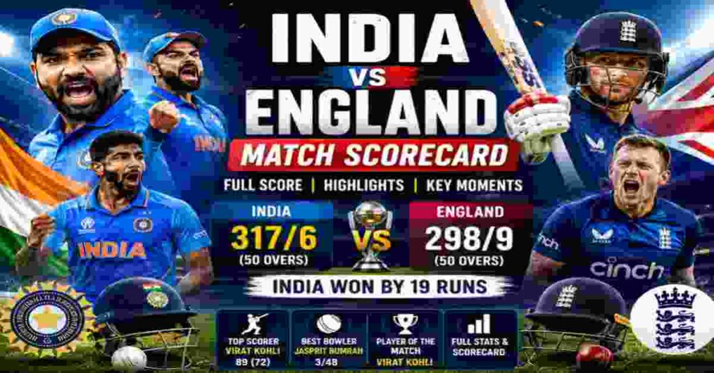 🏏 India National Cricket Team vs England Cricket Team Match Scorecard